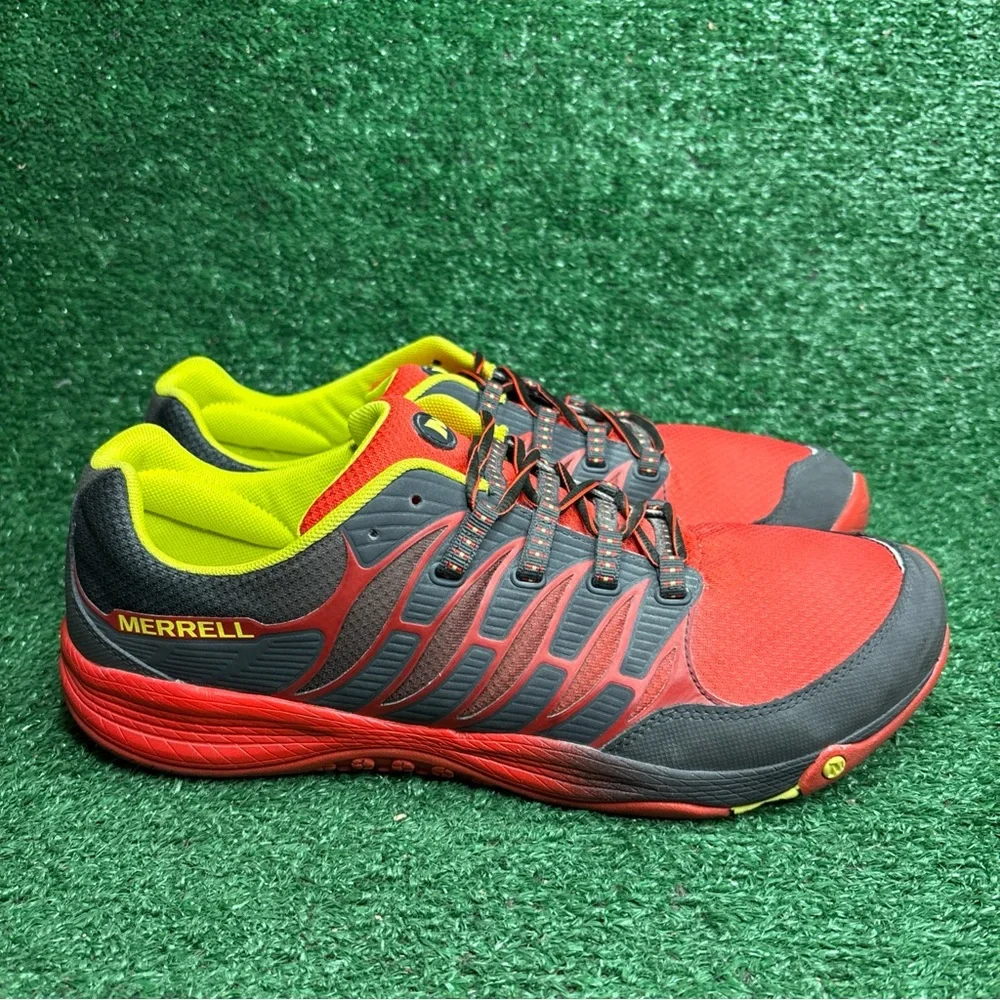 Merrell All Out Fuse‎ Red Low Top Barefoot Running Shoes Men's Size 12